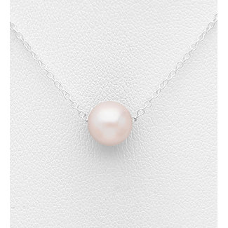 Sterling Necklace-Sterling w/ Freshwater Pearl