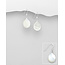 Sterling Drop Earrings-Silver Oval with Shell Inlay (available in Abalone or Mother of Pearl)
