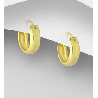 Sterling Sterling Hoops-Gold Plated