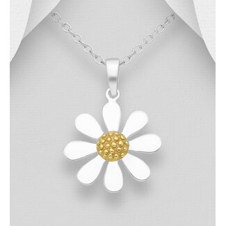 Sterling Sterling & Gold Plated Daisy Necklace