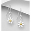 Sterling Sterling Daisy Drop Earrings- 14k Gold Plated
