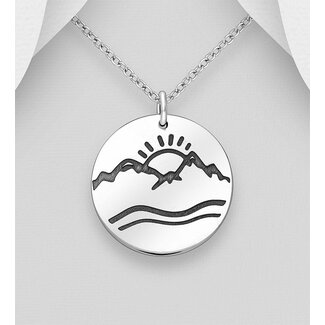 Sterling Necklace- Mountain & Sunset - FINAL SALE