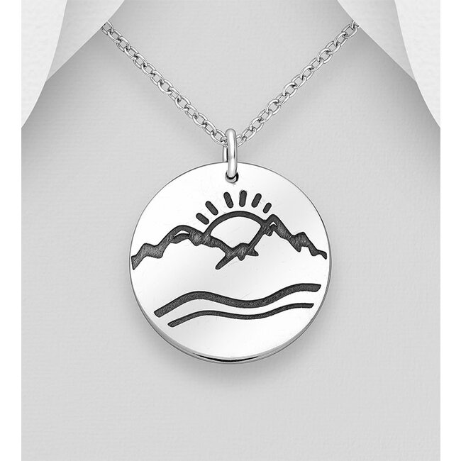 Sterling Necklace- Mountain & Sunset - FINAL SALE
