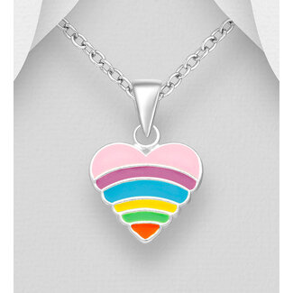 Sterling Kid's Rainbow Heart Necklace - FINAL SALE