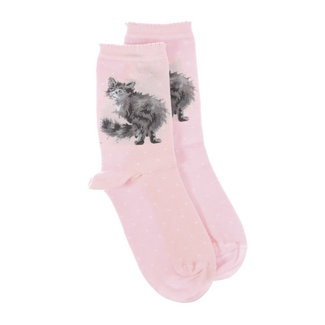Wrendale Women's Bamboo Socks-Cat/Glamour Puss
