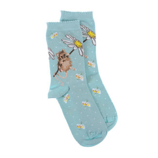 Wrendale Women's Bamboo Socks-Mouse/Oops a Daisy