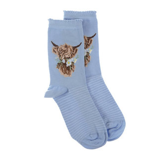 Wrendale Women's Bamboo Socks-Cow/Daisy Coo
