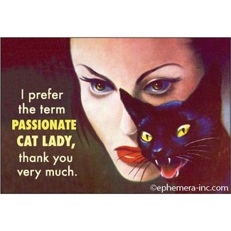 Ephemera Passionate Cat Lady Magnet