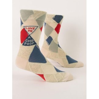 Blue Q Men's Socks-Love Me  A Good Poop