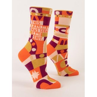 Blue Q Crew Socks-Grandma's Seen Shit