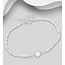 Sterling Sterling Silver Bracelet- Freshwater Pearls & Framed Moonstone
