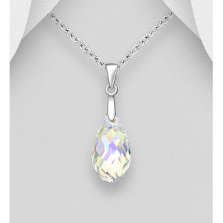 Sterling Austrian Crystal Aurore Boreale Necklace