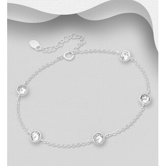 Sterling Bracelet  W/ Fine Austrian Crystals