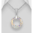 Sterling Necklace- Austrian Crystal Circle  Aurore Boreale