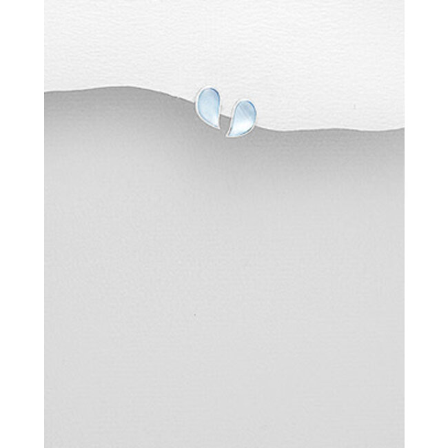 Sterling Studs-Shell Crescents