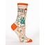 Blue Q Crew Socks-Cool Cat