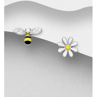 Sterling Silver Bee/Daisy Studs