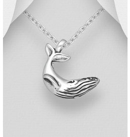 Sterling Humpback Whale Necklace