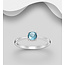 Sterling Silver- Blue Solitaire CZ Ring
