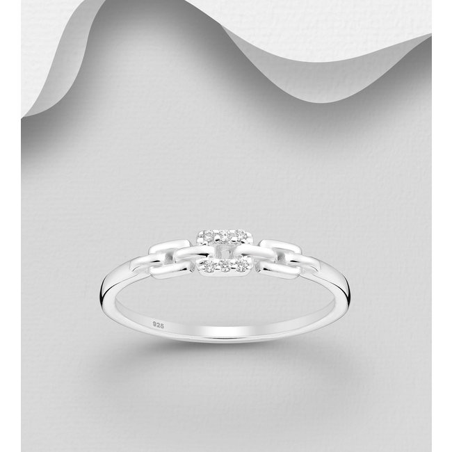 Sterling CZ Linked Ring