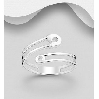 Sterling Sterling- Safety Pin Ring - FINAL SALE