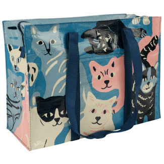 Blue Q Shoulder Tote- Happy Cats