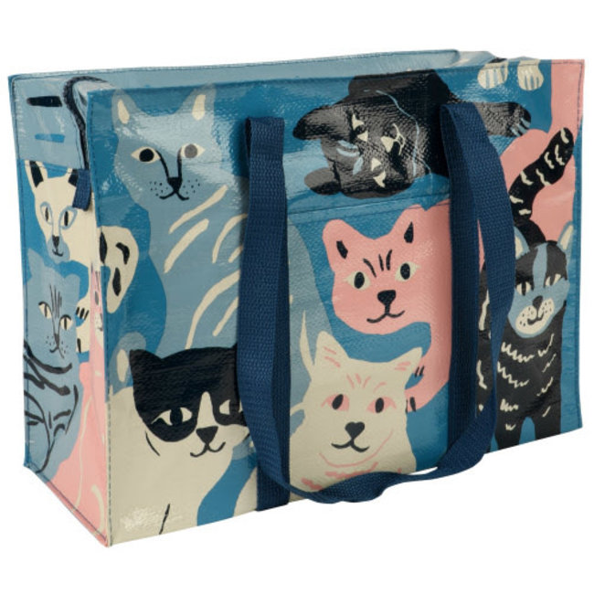 Blue Q Shoulder Tote- Happy Cats