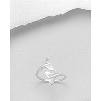 Sterling Sterling Silver Ring- Whale Tail/ Adjustable