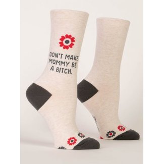 Blue Q Crew Socks-Don't Make Mommy