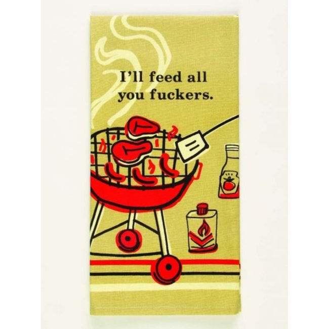 Blue Q Dish Towel-Feed You Fuckers