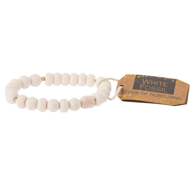 Scout Stone Stacking Bracelet White Fossil
