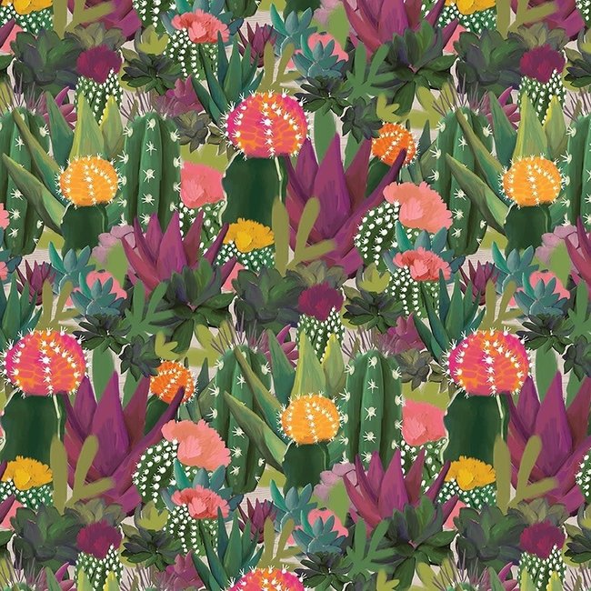 The Gift Wrap Company Roll Wrap-Colourful Cacti