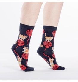 Sock it to me Ladies Crew- Kitten Knittin'