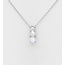 Sterling Sterling Silver, Cubic Zirconia and Opal Necklace