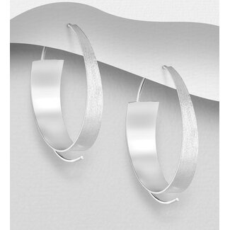 Sterling Silver Matte Hoop Earrings