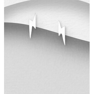 Sterling Studs - Sterling Lightning Bolt Earrings