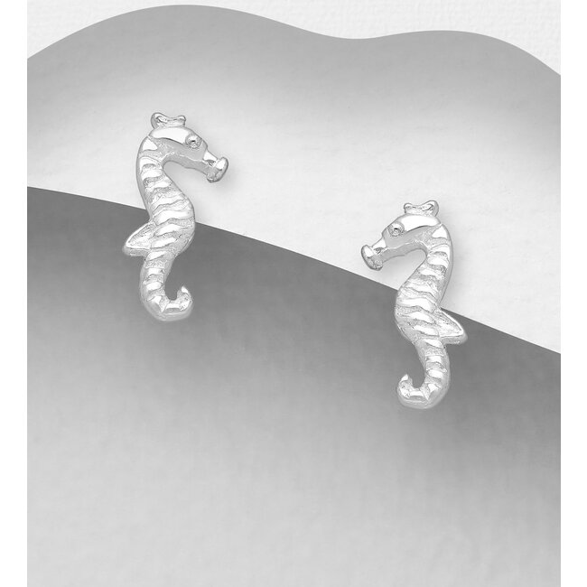 Seahorse earrings best sale silver
