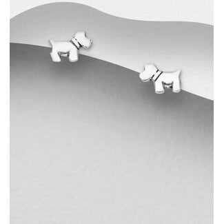 Sterling Sterling Silver Dog Studs