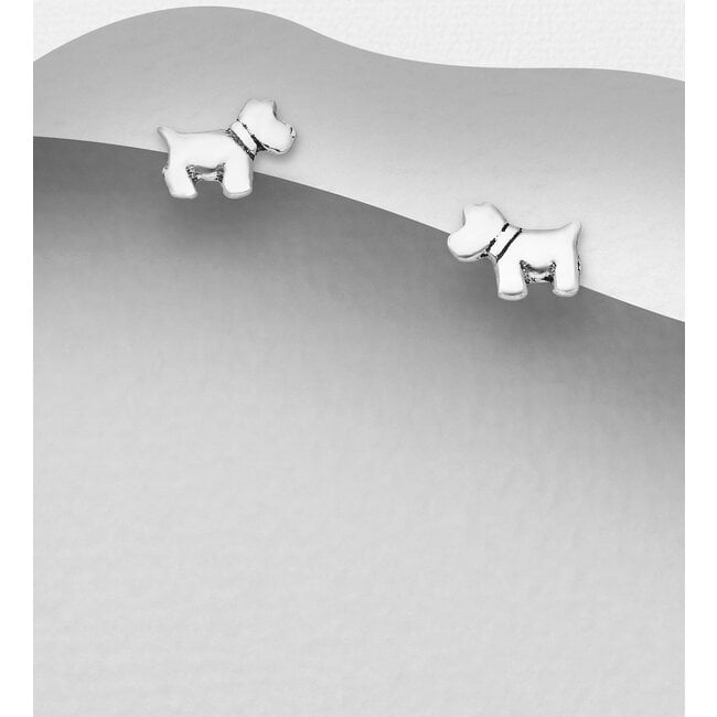 Sterling Sterling Silver Dog Studs