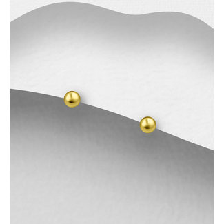 Sterling Small Ball Studs- 18K Gold Over Silver