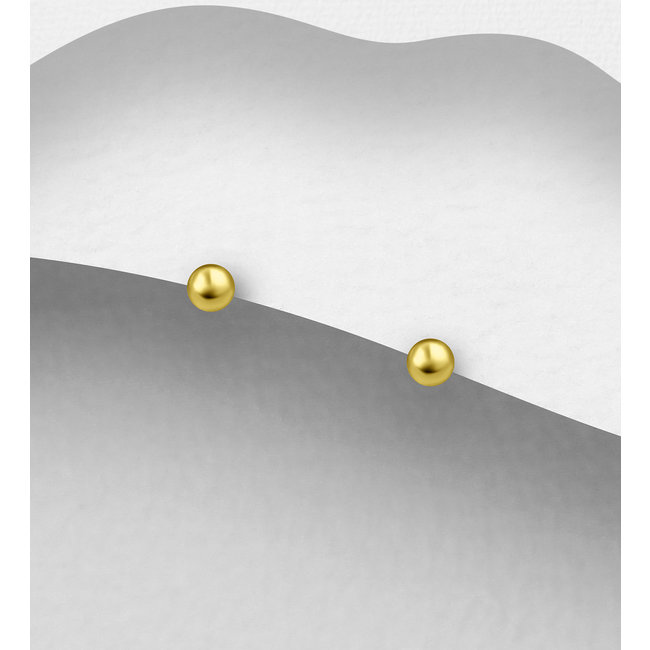 Sterling Small Ball Studs- 18K Gold Over Silver
