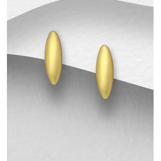 Sterling Oval Studs- 14K Gold Over Silver