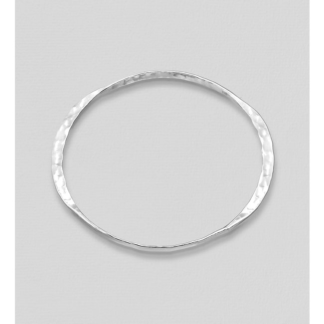 Sterling Bracelet- Sterling Hammered Bangle