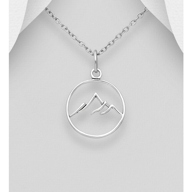 Sterling Sterling Silver Necklace- Mountain