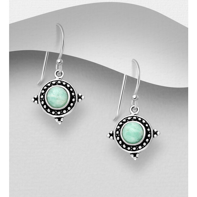 Sterling Sterling Drops With Amazonite