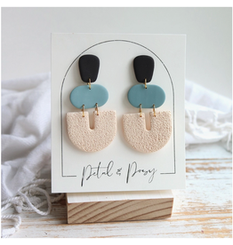Petal & Posy Otherside Earrings- Buttercream, sage blue & coffee