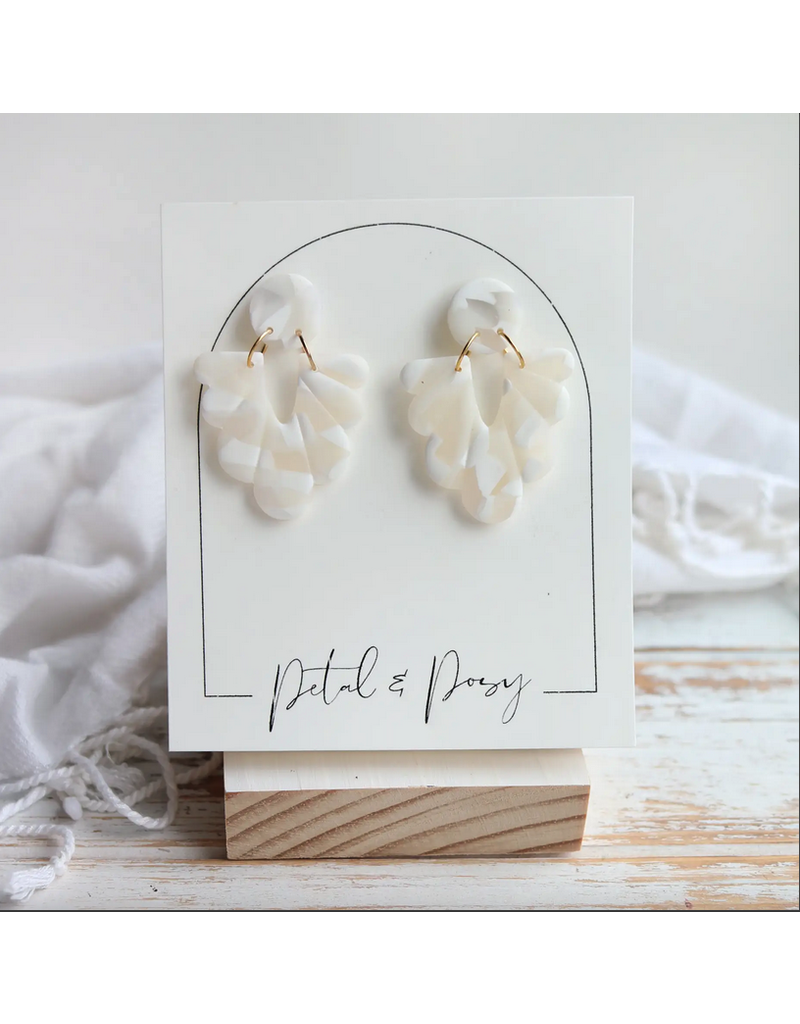 Petal & Posy Guardian Earrings in Scattered White
