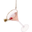 Martini Glass w/Gold Rim Pink Drink Ornament