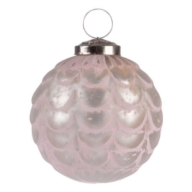 Scalloped Glass Ornament - Blush