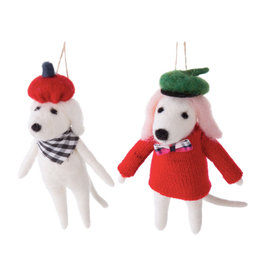 Option 2/ Silver Tree Dog Ornaments With Berets
